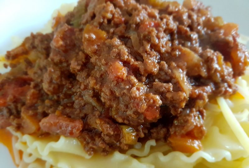 Slowcooked bolognese saus