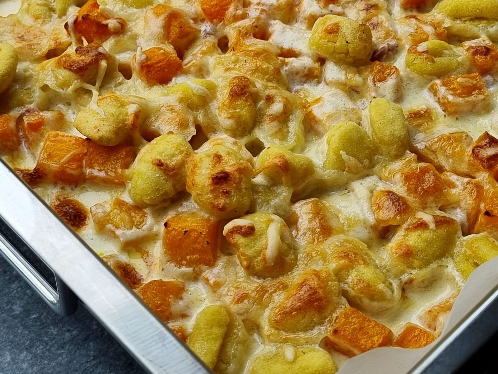 Gegratineerde gnocchi met pompoen